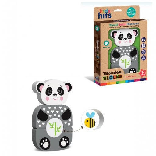 Дерев'яна іграшка Kids hits панда 4 деталі кор. 18,5*27,9*3 см /40/