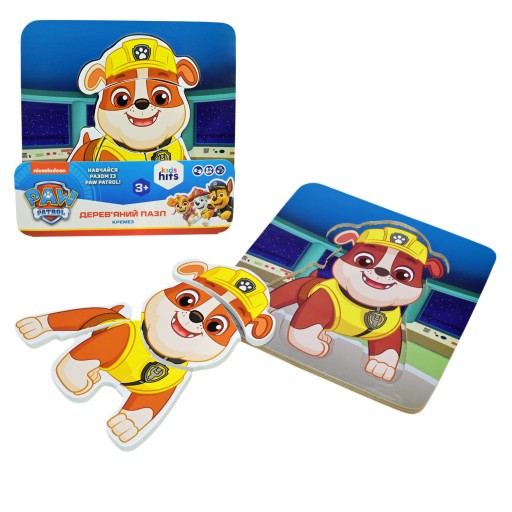 Дерев'яна іграшка KidsHits Paw Patrol пазли-вкладиші у плівці 14,8*14,8*0,6 см /100/