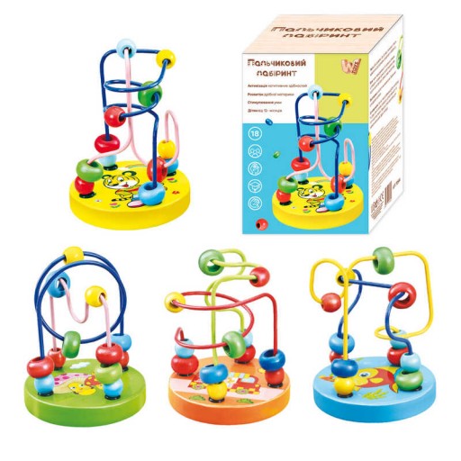 Пальчиковий лабіринт "WToys", дерев'яний, 4 види, в кор, МІКС ВИДІВ /20/