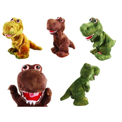М'яка інтерактивна іграшка динозавр, англ музика, повтор голосу, 3 кольори 28*25 см /60-2/