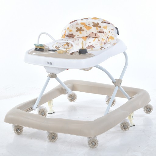 Ходунки ME 1184 FUN Beige (1шт) музика, колеса 8шт, стопор, на бат-ці, бежевий
