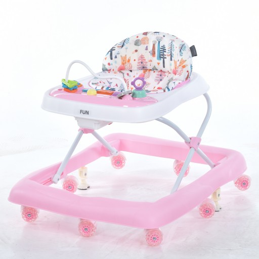 Ходунки ME 1184 FUN Pink (1шт) музика, колеса 8шт, стопор, на бат-ці, рожевий