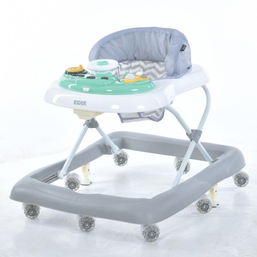 Ходунки ME 1185 RIDER Grey (1шт) музика, колеса 8шт, світло, стопор, на бат-ці, сірий