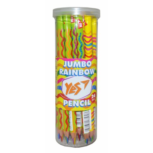 Олівець "YES" Jumbo "Rainbow" з шестиколірним грифелем, трикутний 24 шт./уп.