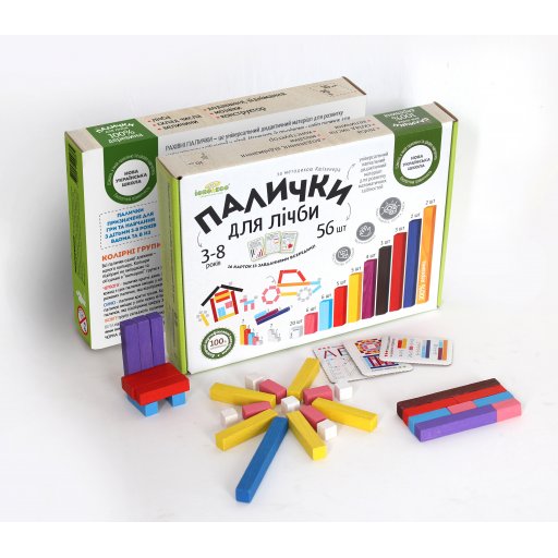 Іграшка навчальна "Палички" для лічби, кольорові 56шт
