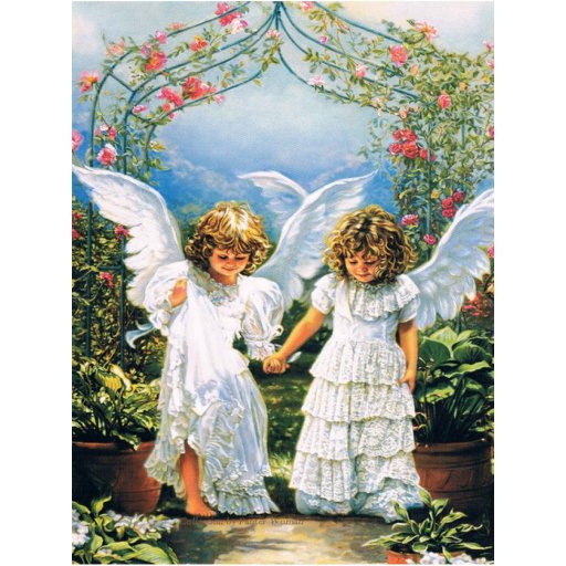 Алмазна картина HX015 "Дівчатка-янголи", розміром 30х40 см