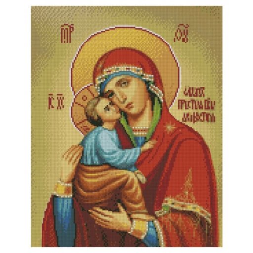 Алмазна картина FA40821 "Акафістна ікона Пресвятої Богородиці", розміром 40х50 см