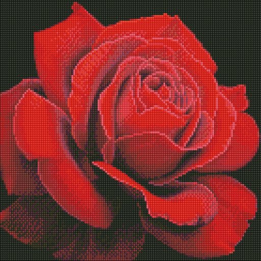 Набір з алмазною мозаїкою "Червона троянда" 40х40см
