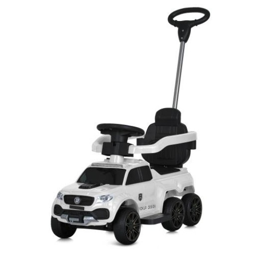 Каталка-толокар M 5900EL-1 (1шт) 2в1(с батьк.ручкой), BLUETOOTH, MP3, USB, EVA, музика, світло, шкіра, білий