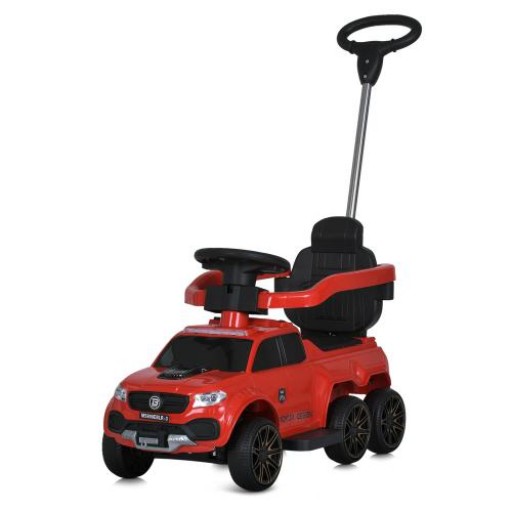 Каталка-толокар M 5900EL-3 (1шт) 2в1(с батьк.ручкой), BLUETOOTH, MP3, USB, EVA, музика, світло, шкіра, червоний