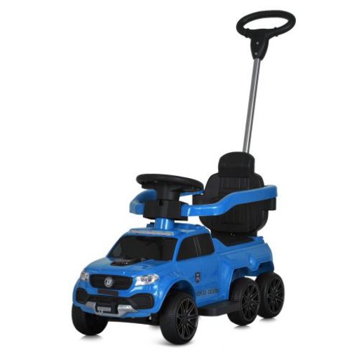 Каталка-толокар M 5900EL-4 (1шт) 2в1(с батьк.ручкой), BLUETOOTH, MP3, USB, EVA, музика, світло, шкіра, синій