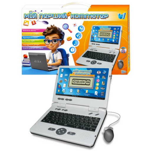 Ноутбук "WToys",  українська мова.\АНГЛ. МОВОЮ, літери, цифри, пісні, казки, загадки, вікторина, р\к екран, функціональна мишка, в кор. /24/