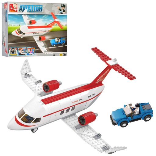 Конструктор SLUBAN Авиация, самолет, фигурки, 275 дет, в кор-ке, 33-28,5-6,5см /16/