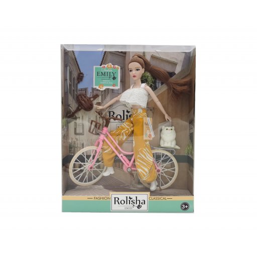 Лялька Emily з велосипедом, з аксес.,р-р ляльки - 29см, кор.28.5*6.5*36см /48-2/
