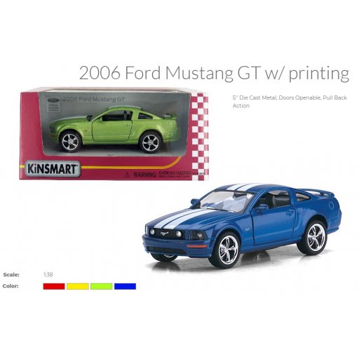 Модель легкова FORD MUSTANG GT (2006) 5'' KT5091WF with printing метал.інерц.відкр.дв.4кол.кор./96/