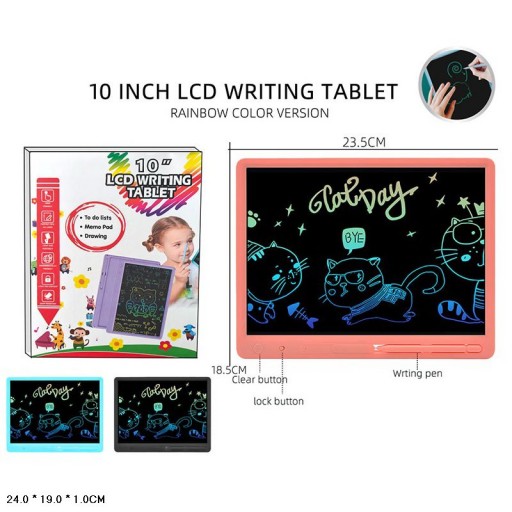 Планшет для малювання 2024-10C LCD Writing Tablet 10'' кольоровий 3кол.кор.24*1*19 /100/