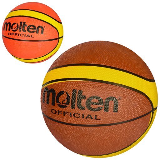 М'яч баскетбольний розмір7, гума, 520-560г, 12 панелей, 2 кольори, п/е /30/