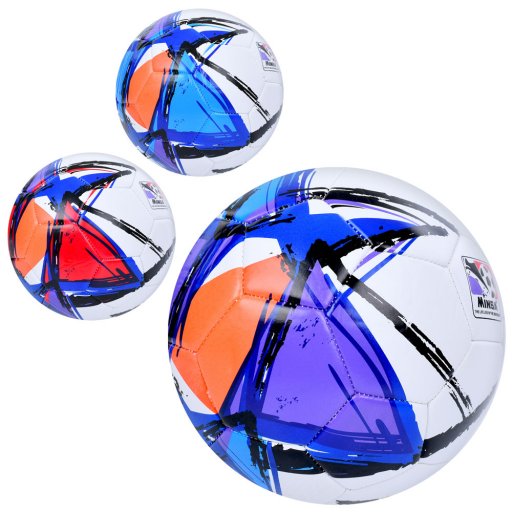 М'яч футбольний розмiр 5, TPE, 400-420г, ламiнований, 3кольори, в п/е /30/