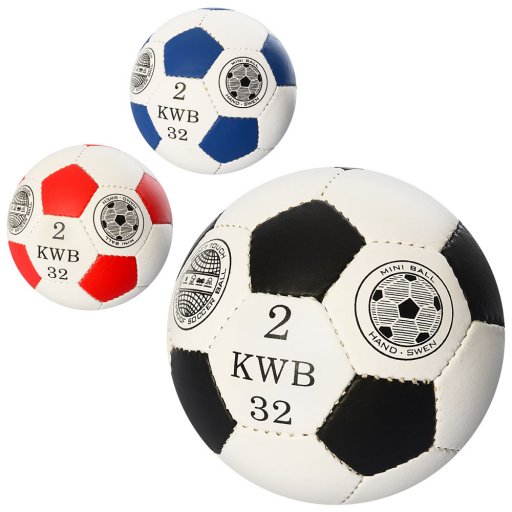М'яч футбольний OFFICIAL розмір2,ПУ1,4мм,32панелі,ручн.робота,110-130г,3 кольори,в п/е /100/