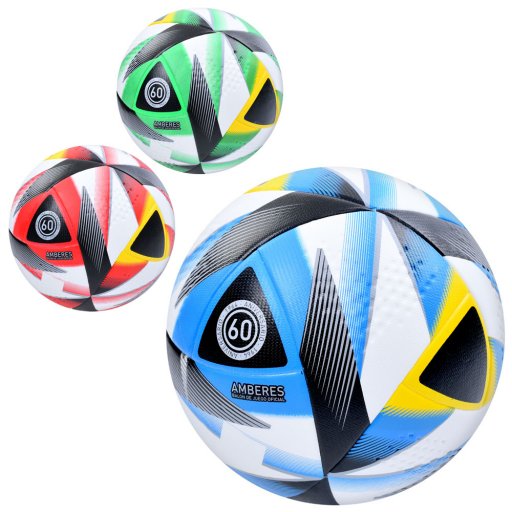 М'яч футбольний озмір5, ПУ, 400-420г, ламінований, 3кольори, в п/е /12/