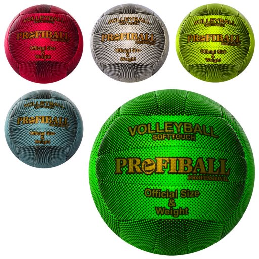 М'яч волейбольний офіц.розмір,ПУ,2шари,ручна робота, 18панелей,260-280г,5 кольорів,в п/е /30/