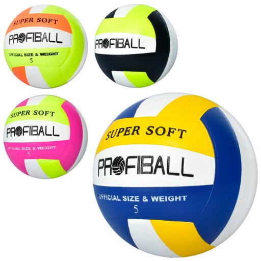М'яч волейбольний розмір5, ПВХ, 260-280г, 4 види, п/е /30/