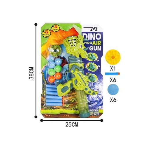 Зброя “Динозавр”, помпова, м’які патрони, кульки, на листі 38*25*8 см /72-2/