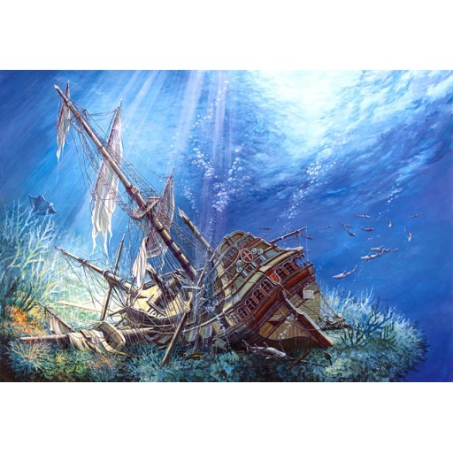 Кастор пазлы 2000 "Поражённый галеон" 92*68 /14/