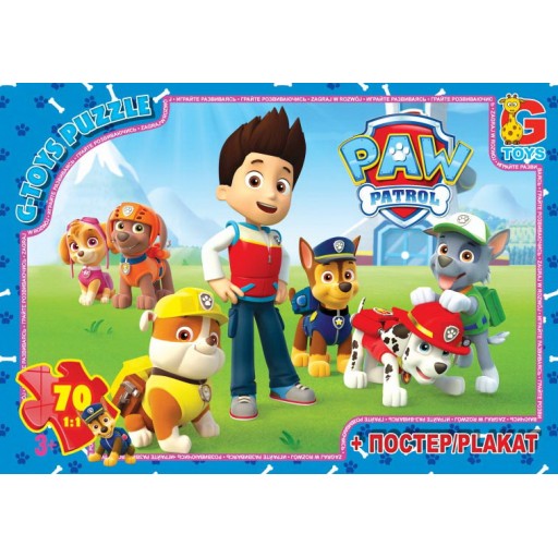 Пазли ТМ "G-Toys" із серії "Paw Patrol" (Цуценячий патруль), 70 ел.