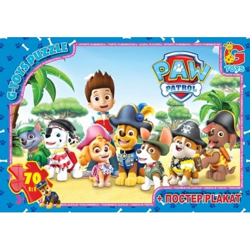 Пазли ТМ "G-Toys" із серії "Paw Patrol" (Цуценячий патруль), 70 ел.