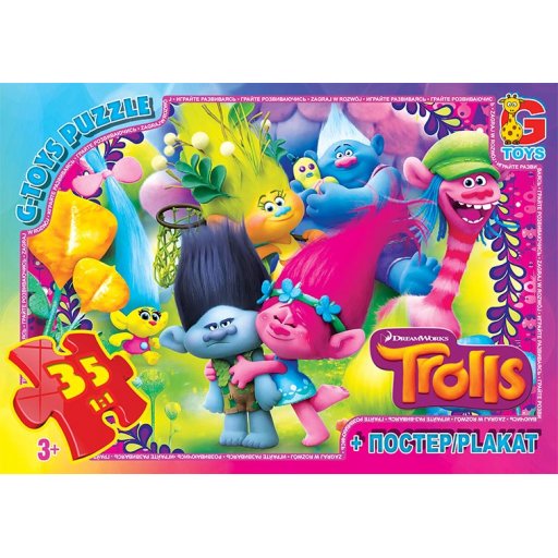 Пазли ТМ "G-Toys" із серії "Тролі", 35 елементів