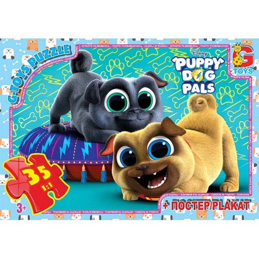Пазли ТМ "G-Toys" із серії "Веселі мопси" (Puppy Dog Pals), 35 ел.