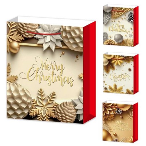 Пакет новорічний паперовий S "Merry Christmas" 18*23*10см R96637-S /720/ 6 шт. в уп.