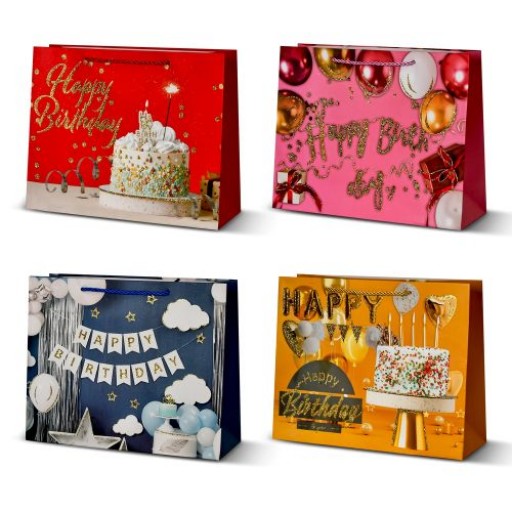 Пакет подарунковий паперовий S "Happy birthday" 18*24*8.5см R32952-S (720шт) 6 шт. в уп. //