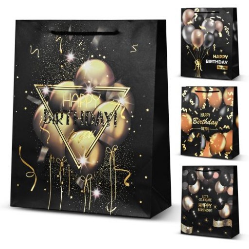 Пакет подарунковий паперовий S "Happy Birthday" 18*23*8см R95519-S (600шт) 6 шт. в уп. //