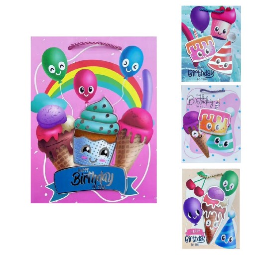 Пакет подарунковий паперовий S "Happy Birthday 3D" 18*23*10см R94936-S 6 шт. в уп. /720/