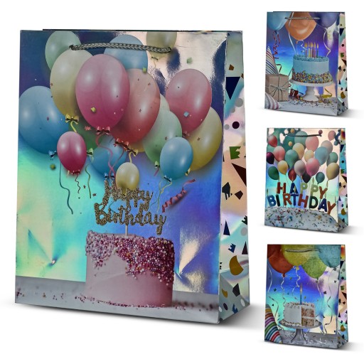 Пакет подарунковий паперовий S "Happy Birthday" 18*23*8см R95525-S 6 шт. в уп. /600/