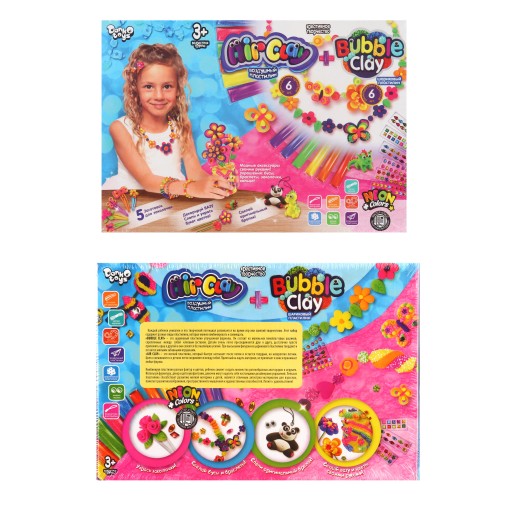 Набір креативної творчості із пластиліну "AIR CLAY+BUBBLE CLAY" рос. (10) Danko Toys