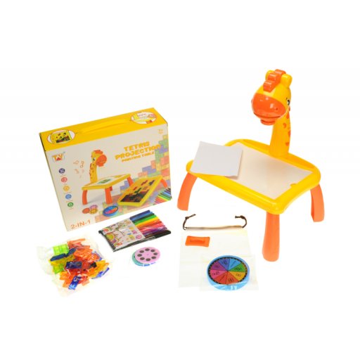 Дитячий стіл для малювання "Жираф" з проектором та мозаїкою в кор. 28*11,5*23,5см /36/