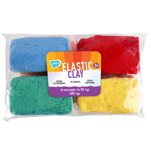 Набір для ліплення з повітряним пластиліном Elastic Clay 8 colors ТМ Lovin /20/