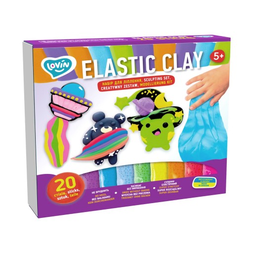 Набір для ліплення з повітряним пластиліном Elastic Clay 20 sticks TM Lovin ОКТО /15/