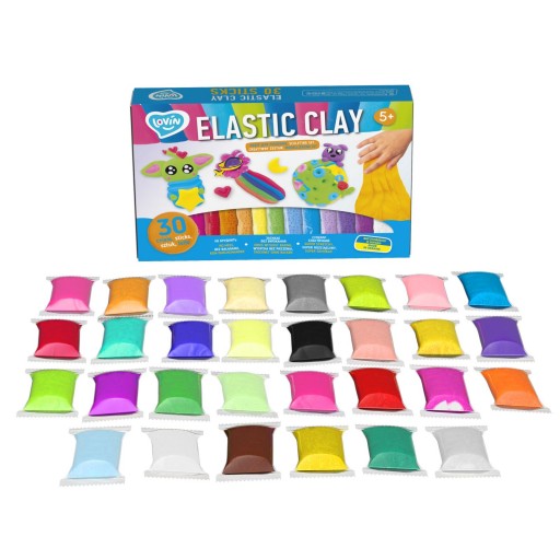 Набір для ліплення з повітряним пластиліном Elastic Clay 30 sticks TM Lovin ОКТО /10/