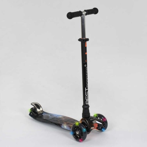 Самокат MAXI "Best Scooter" пластмасовий, 4 колеса PU, СВІТЛО, трубка керма алюмінієва, d = 12см, в кор. /1/
