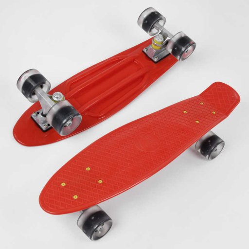 Скейт Пенні борд Best Board, ЧЕРВОНИЙ, дошка = 55см, колеса PU зі світлом, діаметр 6 см /8/