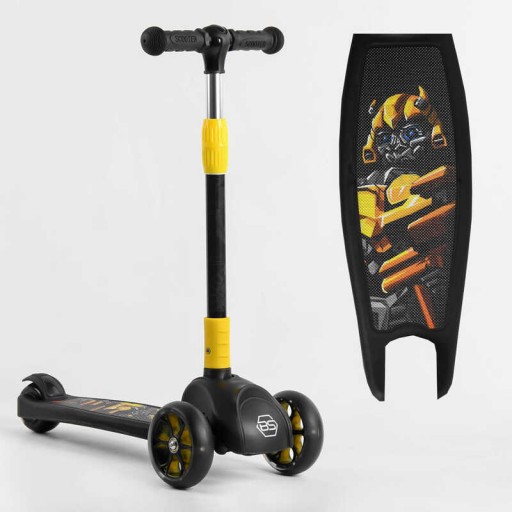 Самокат трехколесный Best Scooter СВЕТ КОЛЕС И ДИСКОВ, складной руль, передние колёса PU 120х35мм, задние колеса PU 80х48мм /1/