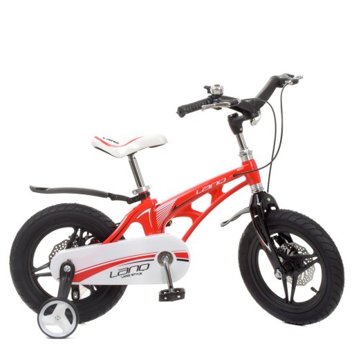Велосипед дитячий 14д. WLN1446G-3 (1шт) Infinity,SKD85,магнієва рама,кошик,диск.гальмо,дод.кол.,червоний