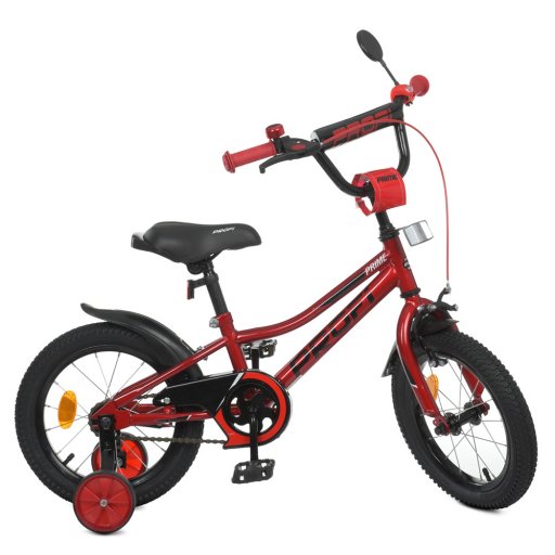 Велосипед дитячий PROF1 14д. Y14221 (1шт) Prime,SKD45,ліхтар,дзвінок,дзеркало,дод.кол.,червоний