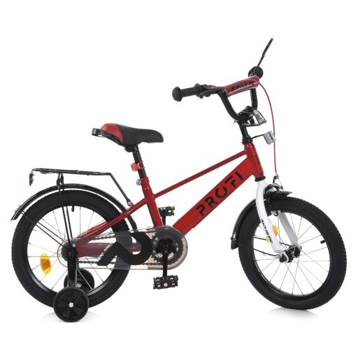 Велосипед дитячий PROF1 14д. MB 14021 (1шт) BRAVE,SKD45,червоно-білий,дзвін.,ліхтар,багажник,дод.кол