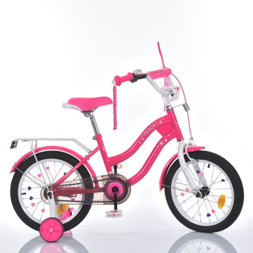 Велосипед дитячий PROF1 14д. MB 14062 (1шт) STAR,SKD45,малиновий,дзвін.,ліхтар,багажник,дод.кол