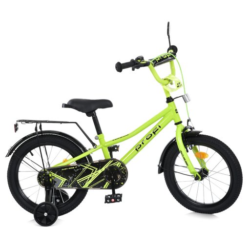 Велосипед дитячий PROF1 16д. MB 16013 (1шт) PRIME,SKD45,салатовий,дзвін.,ліхтар,багажник,дод.кол